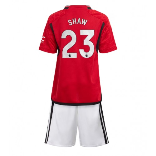 Manchester United Luke Shaw #23 Domaci Dres za djecu 2023-24 Kratak Rukav (+ Kratke hlače)